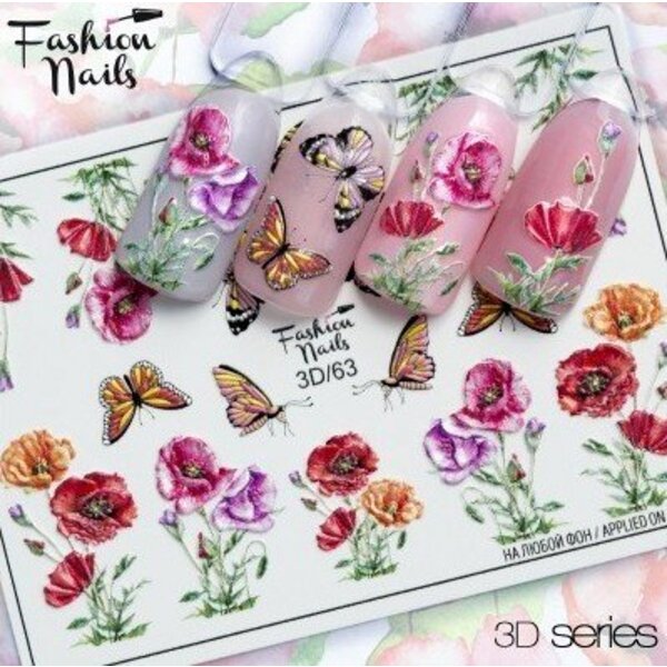 Fashion Nails Nail Wraps 3D 63