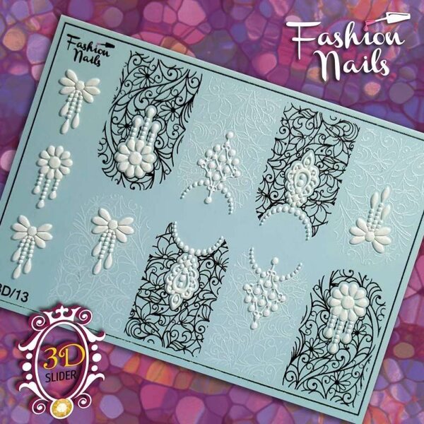 Fashion Nails Nail Wraps 3D 13