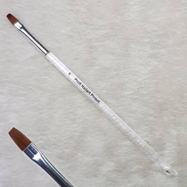 MPK Nails® Gelpinsel flach, transparenter Griff Gr. 6