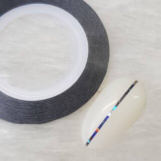 Nailart Zierstreifen Holo Grau