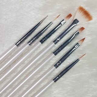 Pinsel-Set mit Spot Swirl, 7teilig / weiß