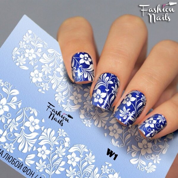 Fashion Nails Nail Wraps Weisse Tresse W1