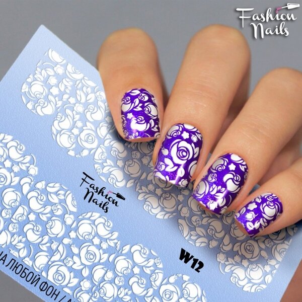 Fashion Nails Nail Wraps Weisse Tresse W12