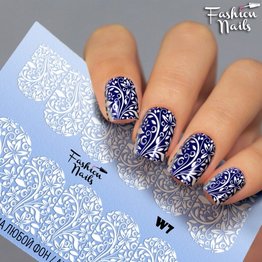 Nail Wraps Weisse Tresse W7