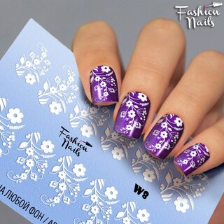 Nail Wraps Weisse Tresse W8