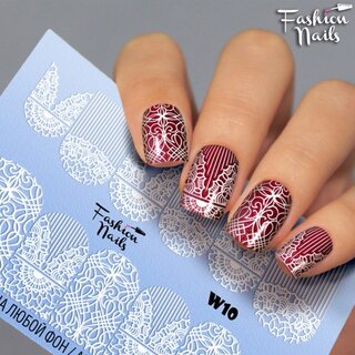 Nail Wraps Weisse Tresse W10