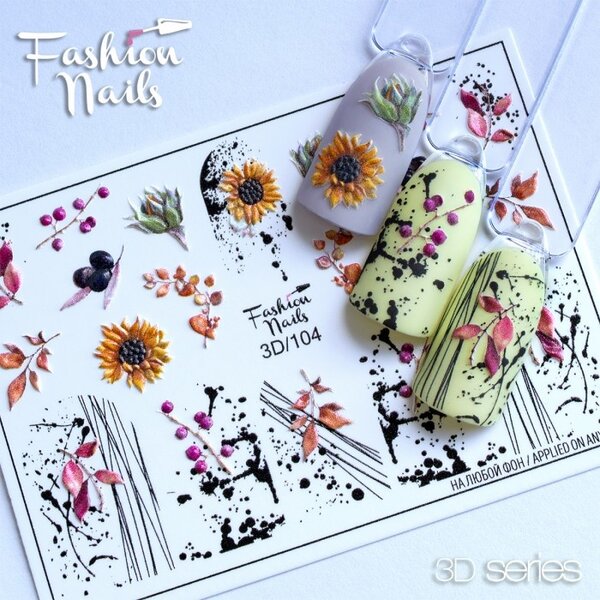Fashion Nails Nail Wraps 3D-104