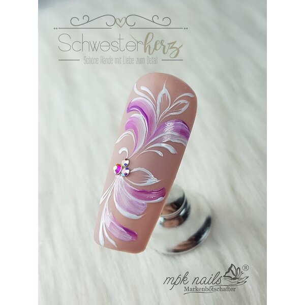 MPK Nails® Gel Pinsel oval, Größe 2, Schwarz-Glitzer