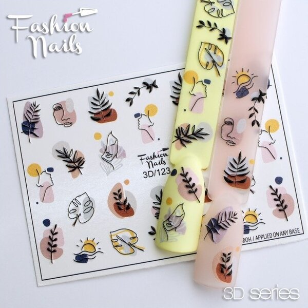 Fashion Nails Nail Wraps 3D 123