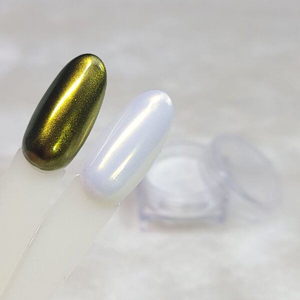 MPK Nails® Chrome Pigment Goldy White