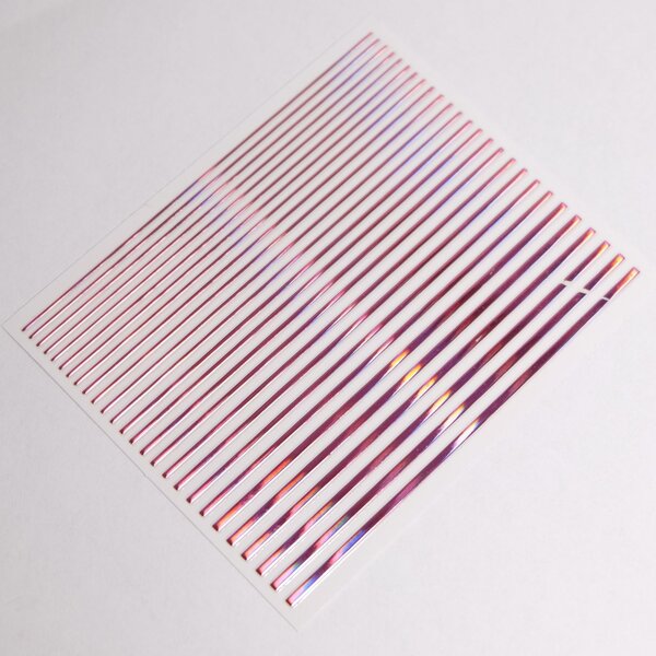 Metallic Nail Sticker Stripes holo pink