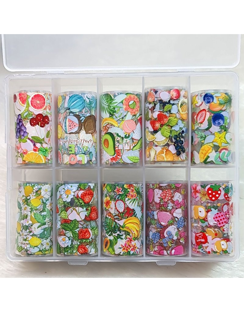 10x Nailart Transfer Folie in Box #33-03