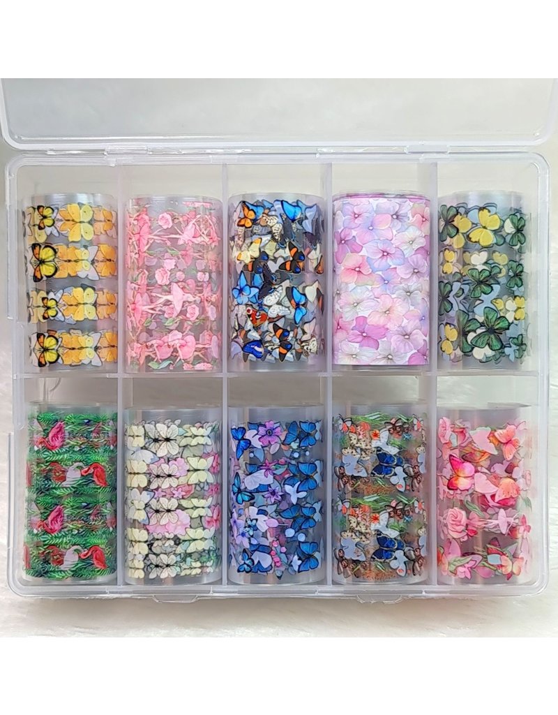 10x Nailart Transfer Folie in Box #29-06