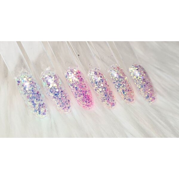 MPK Nails® 6x Pailletten Mix im Set - irisierend