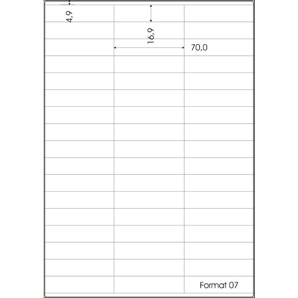 PET-Etiketten, weiß, 70,0 x 16,9 mm