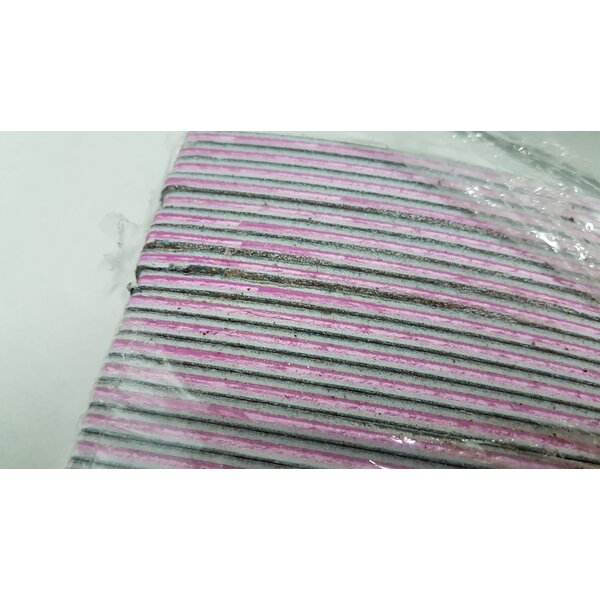 MPK Nails®  25x Profi Feile Zebra Halbmond, pinker Kern / B-WARE