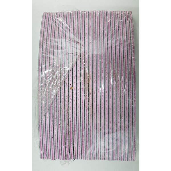 MPK Nails®  25x Profi Feile Zebra Halbmond, pinker Kern / B-WARE