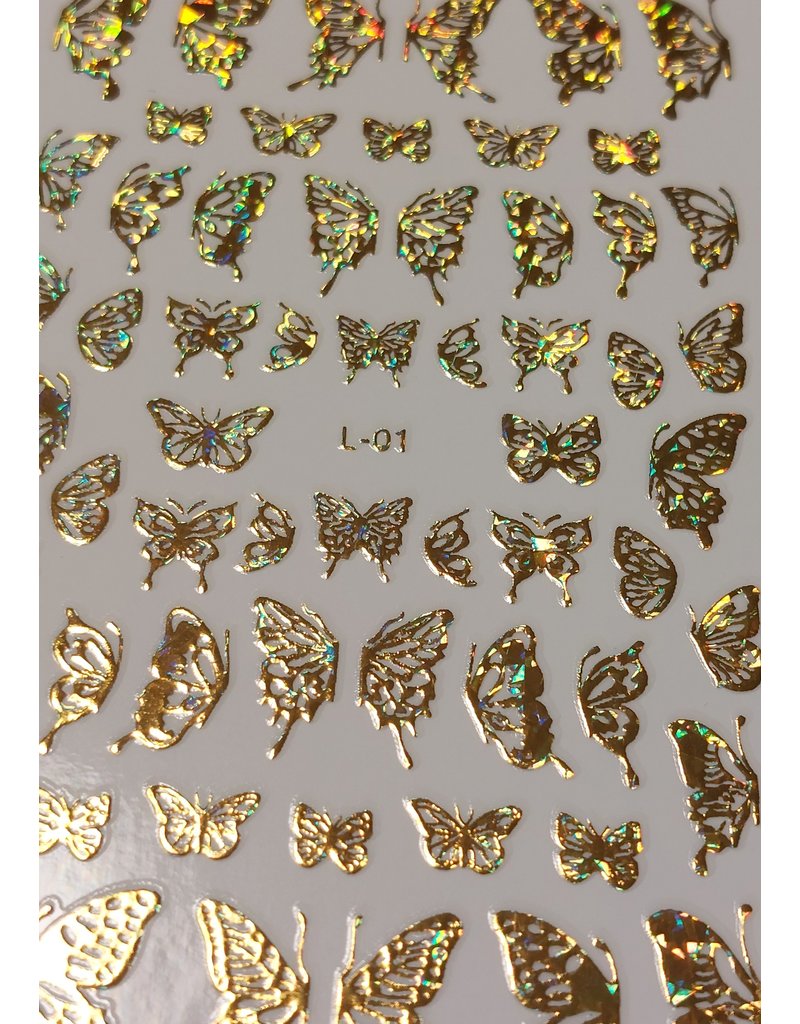 Nail Sticker Holographic LS01 - gold