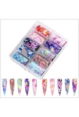 10x Nailart Transfer Folie in Box #36