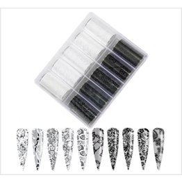 10x Nailart Transfer Folie in Box #63