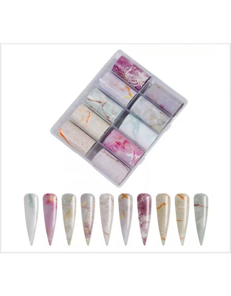 10x Nailart Transfer Folie in Box #69