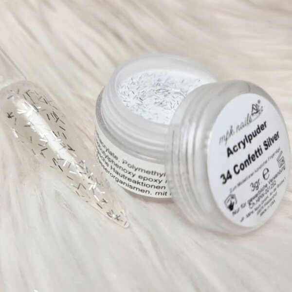 MPK Nails® Farb-Acryl 34 Confetti Silver