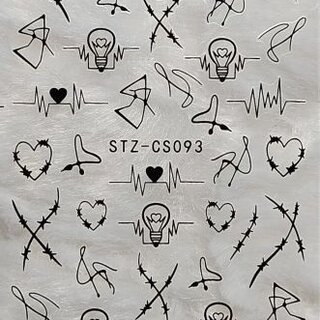 Nail Sticker Herzen schwarz 093