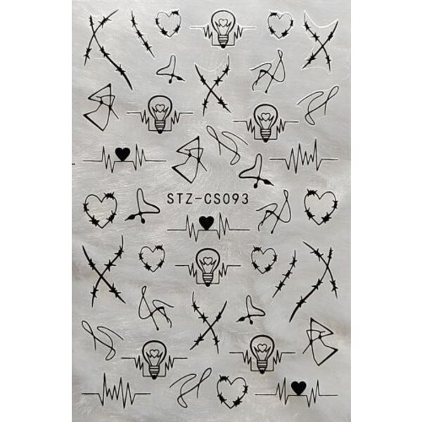 MPK Nails® Nail Sticker Herzen schwarz 093