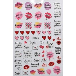 Nail Sticker Hearts B029