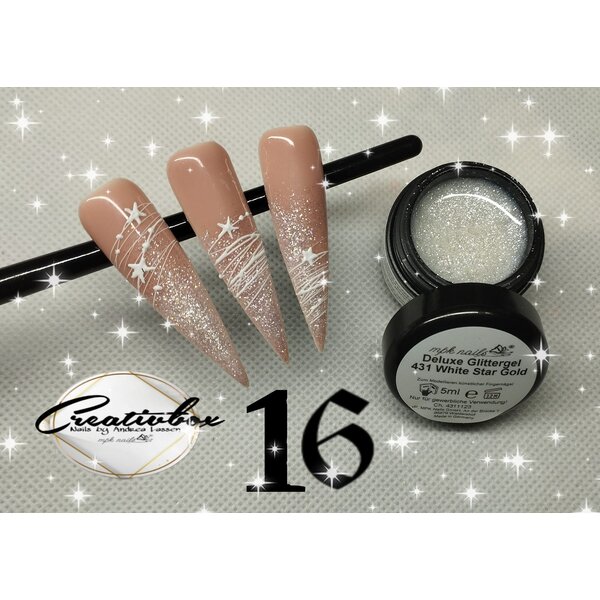 MPK Nails® Deluxe Glittergel 431 White Star Gold