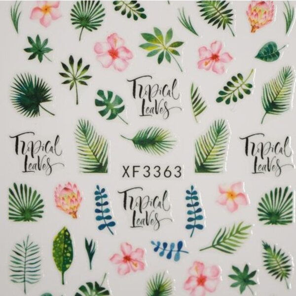 MPK Nails® Nail Sticker XF3363 Tropical Leaves