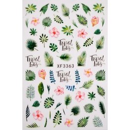 Nail Sticker XF3363 Tropical Leaves