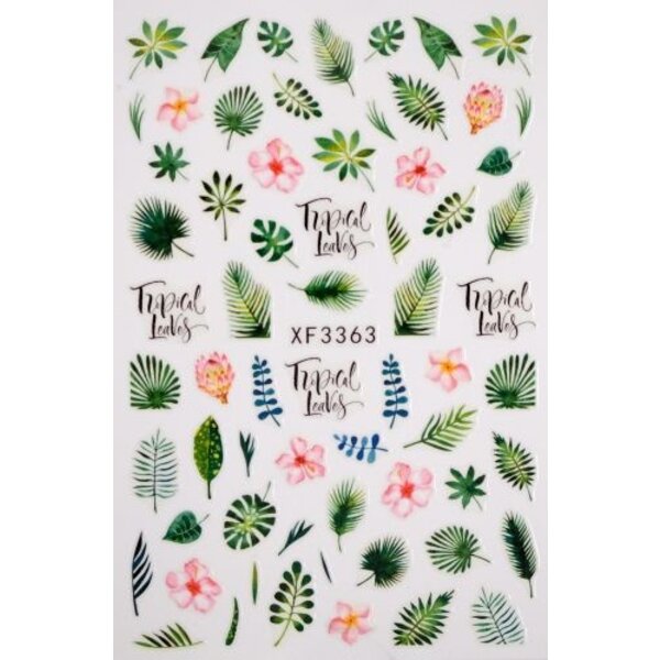 MPK Nails® Nail Sticker XF3363 Tropical Leaves