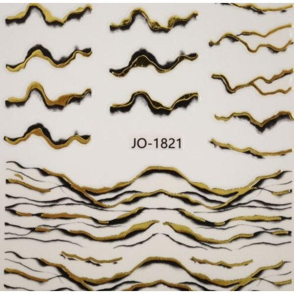 MPK Nails® Nail Sticker Wellen gold/schwarz ST1821