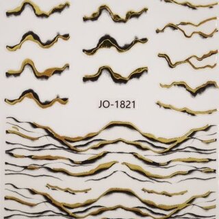 Nail Sticker Wellen gold/schwarz ST1821