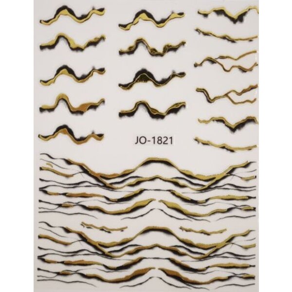 MPK Nails® Nail Sticker Wellen gold/schwarz ST1821