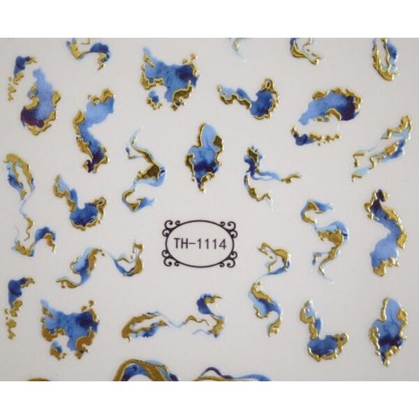 MPK Nails® Nail Sticker Marmor blau / gold ST1114