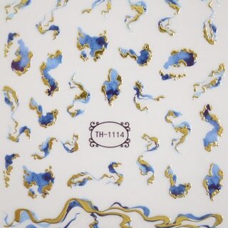 Nail Sticker Marmor blau / gold ST1114