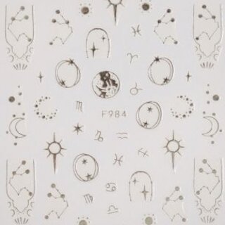 Nail Sticker Zodiac 984 Silver
