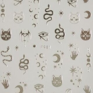 Nail Sticker Zodiac 981 Silver