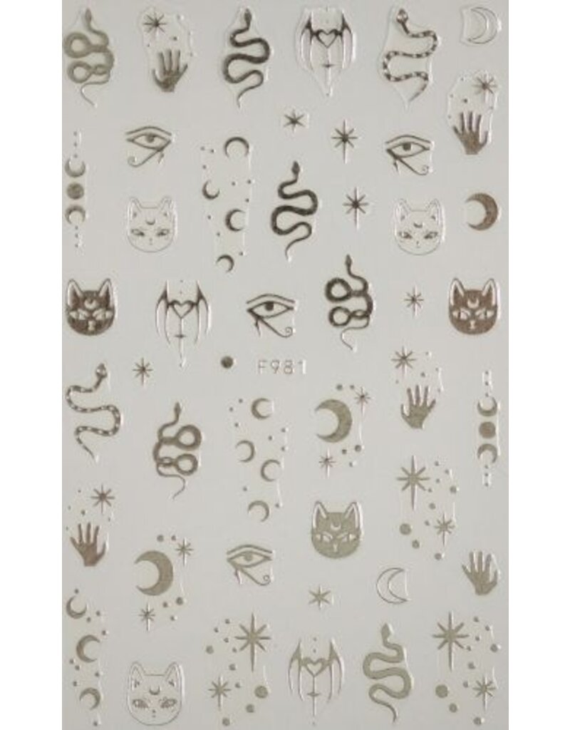 Nail Sticker Zodiac 981 Silver