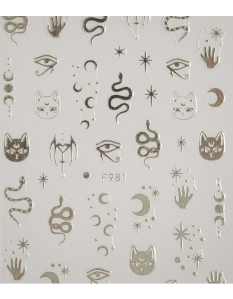 Nail Sticker Zodiac 981 Silver