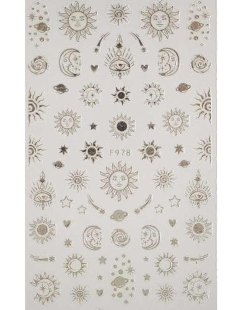 Nail Sticker Zodiac 978 Silver