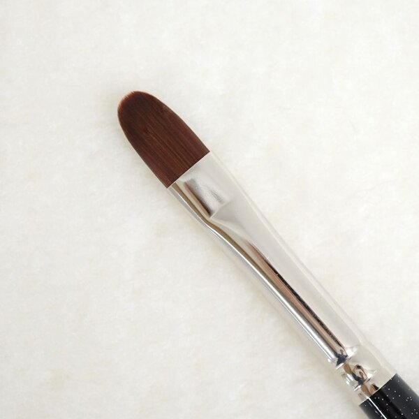 MPK Nails® Gel Pinsel oval, Größe 6, Schwarz-Glitzer