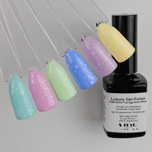 MPK Nails® 3x Luxury Gel Polish Shiny Top  Egg Shell im Set