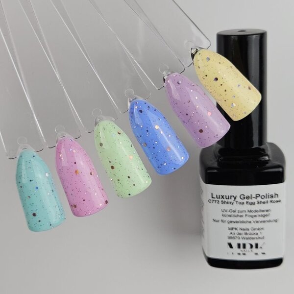 MPK Nails® 3x Luxury Gel Polish Shiny Top  Egg Shell im Set