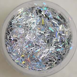 Glitterfäden 15 Holo Silber