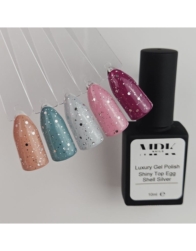 Luxury Gel Polish Shiny Top C768 Egg Shell  Silver