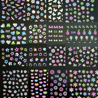 24x Nail Sticker nachtleuchtend