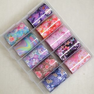 10x Nailart Transfer Folie in Box #36
